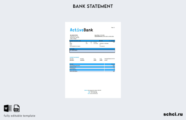 цифровая загрузка шаблона Excel банковской выписки Activobank S.A. в Португалии